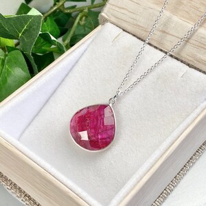 Ruby Necklace - Ruby Jewelry - July Birthstone - Ruby Pendant - July Gift For Her - Red Gemstone Jewelry - Ruby July