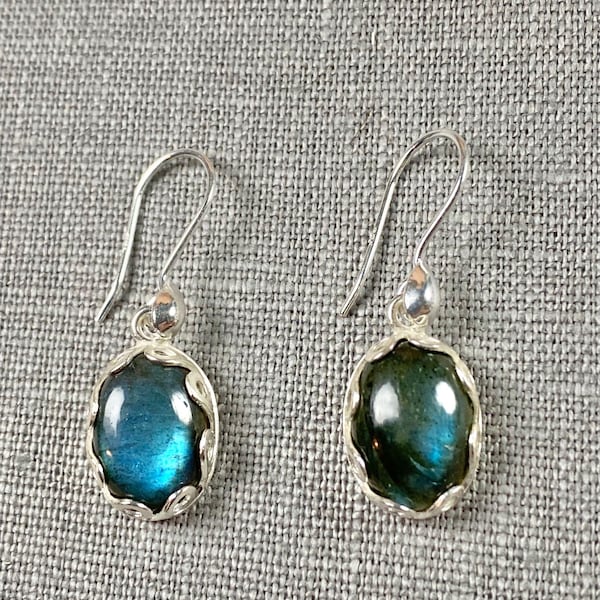 Labradorite Earrings - Labradorite Jewelry - Gemstone - Lab Dot