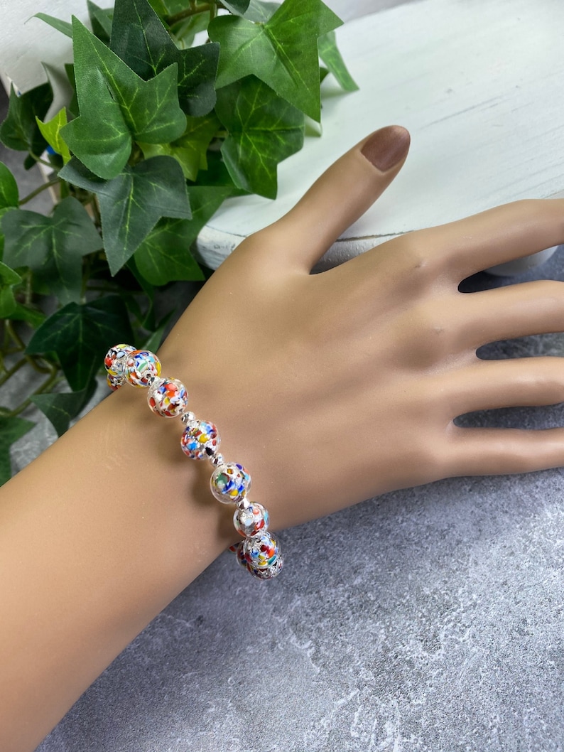 Murano Glass Bracelet Glass Jewelry Beaded Glass Etsy