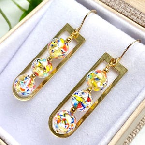 Venetian Glass Earrings - Murano Jewelry - Gold Earrings - Italian Glass Jewelry - Gold Pods