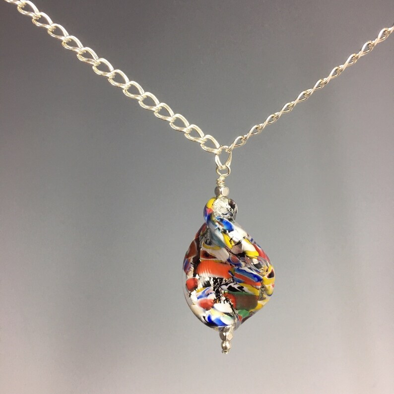 Murano Glass Pendant Necklace Jewelry Etsy