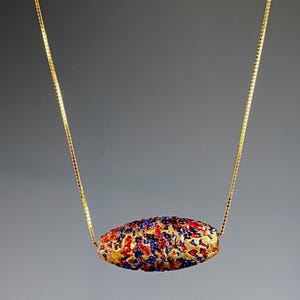 Venetian Glass Pendant Necklace - Murano Jewelry - Adjustable Necklace - Glitter