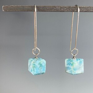 Larimar Earrings - Larimar Jewelry - Gemstone Jewelry - Larimar Cube Bild 5