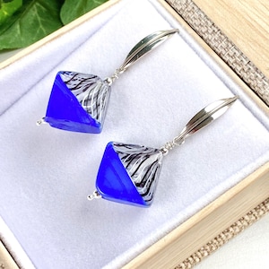 Venetian Glass Earrings - Venetian Glass Jewelry - Geometric Earrings - Streams