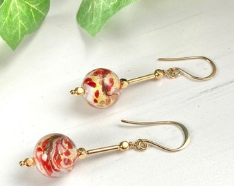 Murano Glass Earrings - Venetian Jewelry - Italian Jewelry Gift - New World Red
