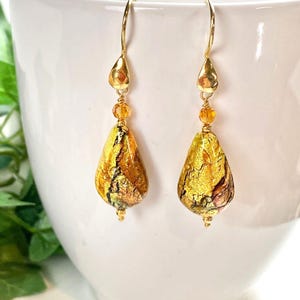 Venetian Glass Earrings - Venetian Glass Jewelry - Autumn Jewelry - Nevada