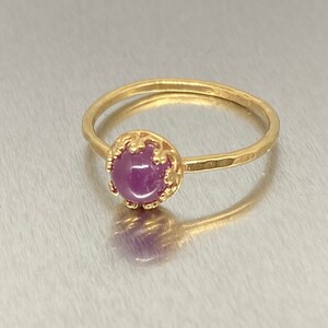 Ruby Ring - Gemstone Ring - Gold Ring - Gemstone Solitaire Ring - Ruby Jewelry - Girls Ring - Ruby Round Gold