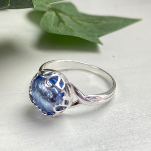 Venetian Ring - Venetian Glass Jewelry - Solitaire Ring -  Italian Glass - Blue Jewelry - Blue Venice