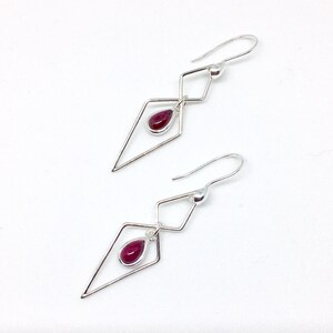 Red Garnet Earrings - Garnet Jewelry - Art Deco Jewelry - January Birthstone - Garnet Dance