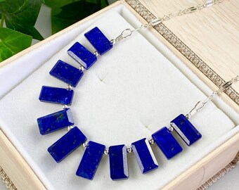 Blue Lapis Lazuli Necklace - Lapis Jewelry - Statement Necklace - Blue Jewelry - Bib Necklace - Lapis Collar