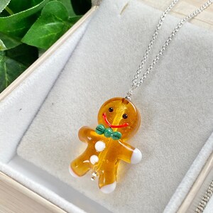 Gingerbread Man Pendant Necklace - Gingerbread Jewelry - Holiday ...