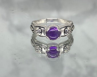 Amethyst Solitaire Ring - Amethyst Jewelry - February Birthstone - Gift - Amethyst Rose