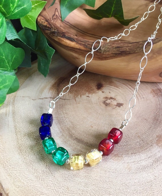 Murano Glass Necklace - Mod. Mosaico, 43 cm (Available in 10 shades of  color) - Murrina.it