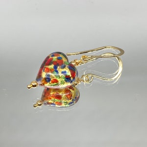 Murano Glass Earrings Murano Glass Hearts Colorful Jewelry Rainbow Hearts Pride Jewelry Italian Jewelry Gem Heart image 8