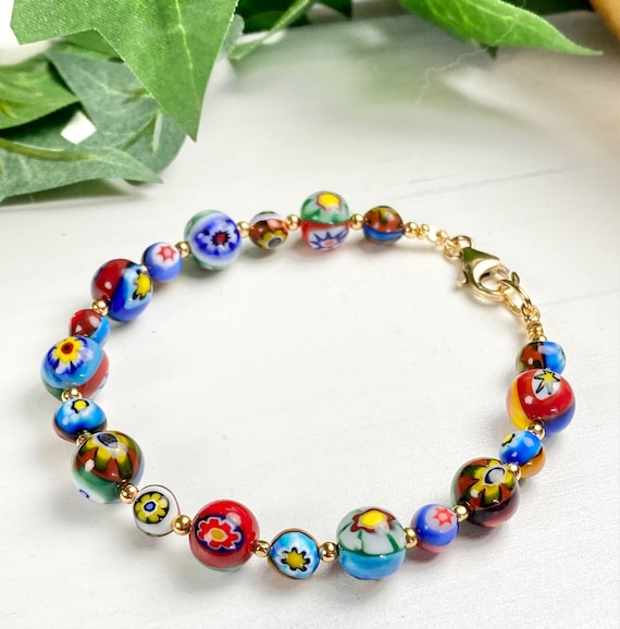 Murano Glass Bracelet Murano Glass Jewelry Classic Millefiore Bracelet Rare Venetian Beads Italian Jewelry Murano Dancer Etsy Canada