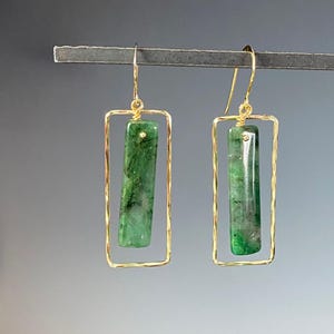 Jade Earrings - Jade Jewelry - Green Jewelry - Jade Frame