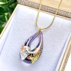 Venetian Glass Pendant Necklace - Glass Jewelry - Statement Jewelry - Murano Tear