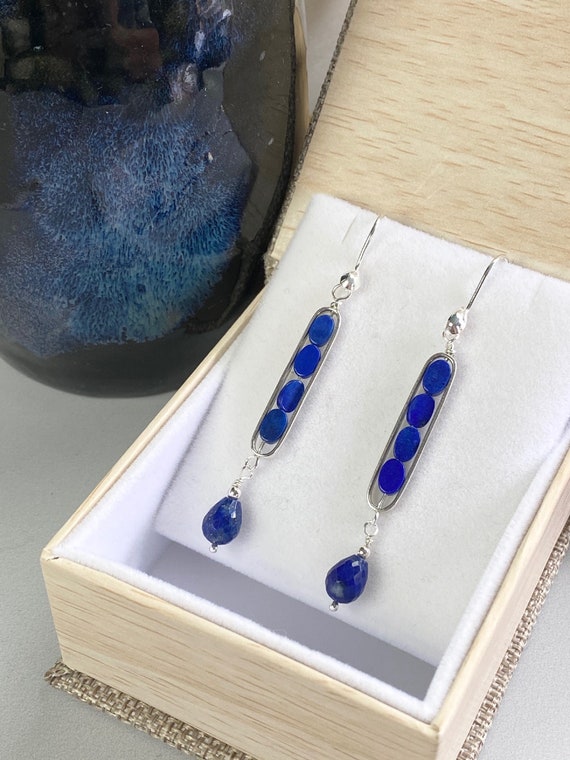 Lapis Earrings Lapis Lazuli Jewelry Blue Jewelry Lapis Gemstone