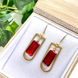 Venetian Glass Earrings - Venetian Glass Jewelry - Red Earrings - Murano - Red Arch