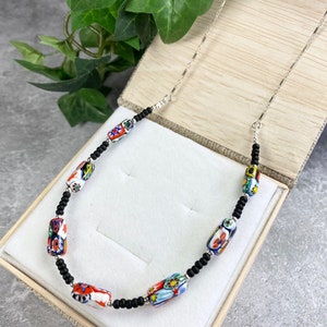 Venetian Glass Necklace - Venetian Jewelry - Colorful Necklace - Beaded Necklace -  Italian Glass - Vintage Murano Beads - Beaded Murano