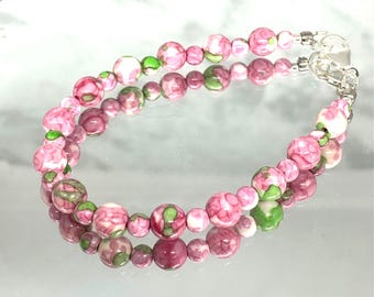 Dyed White Jade Bracelet - Dyed Jade Jewelry - Jade Garden