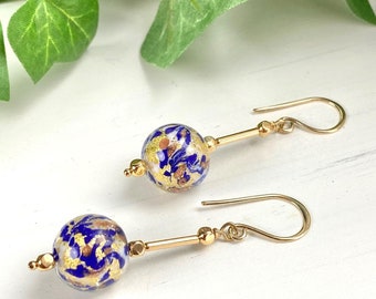Murano Glass Earrings - Venetian Jewelry - Italian Jewelry Gift - New World Blue