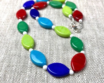 Venetian Glass Necklace - Venetian Glass Jewelry - Vintage Venetian Beads - Murano Garden