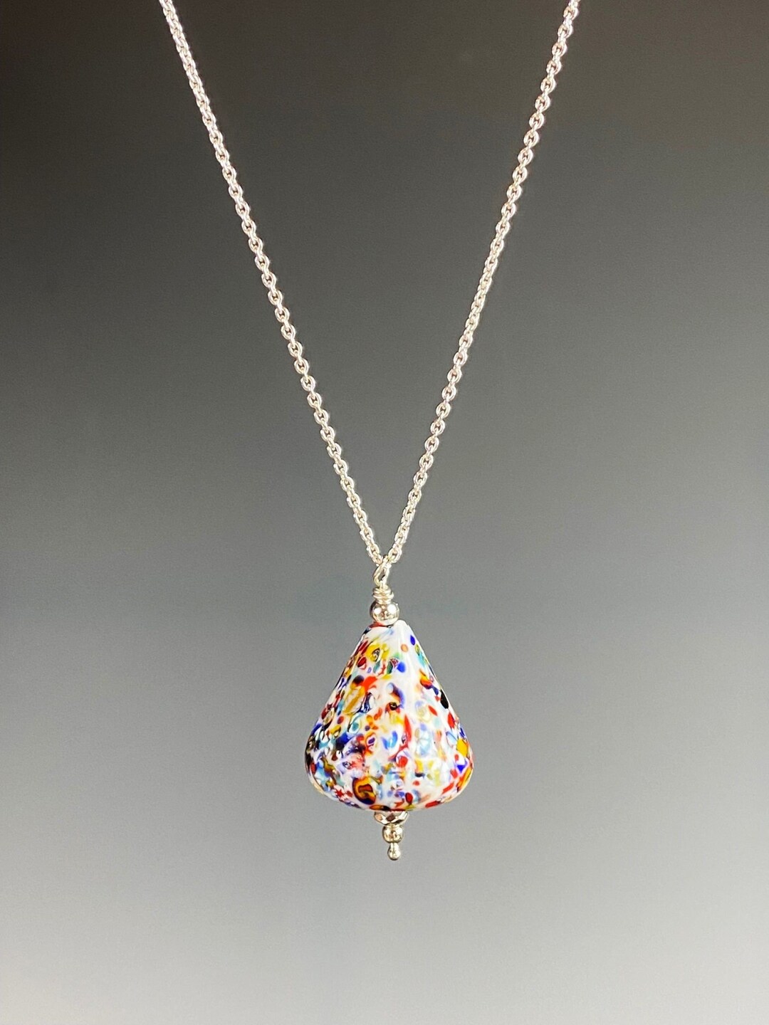 14kt Blue Venetian Glass Pendant