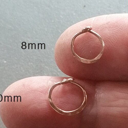 Tiny 8mm 14k Gold Hoops Small Solid Gold Hoops 14k Rose Etsy