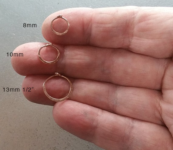 14k Rose Gold Hoops Minimalist Small Solid Gold Hoop Earrings 1