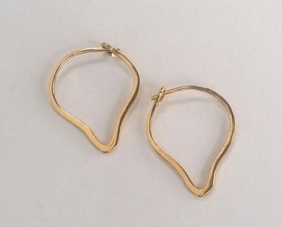 14K or blanc créoles Endless Hoop Boucles d/'Oreilles 12 mm 1//2 pouces