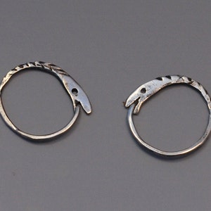 Sterling Silber Ouroboros Schlange Creolen, Symbol der Erneuerung