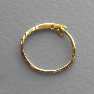 18k Gold Ouroboros Single Hoop Earring, Solid Gold Gift for Him, Men's Earring, Snake Jewelry