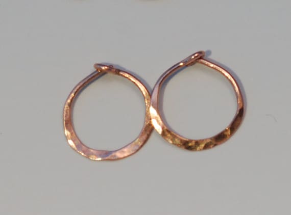 14k Rose Gold Hoops Minimalist Small Solid Gold Hoop Earrings 1