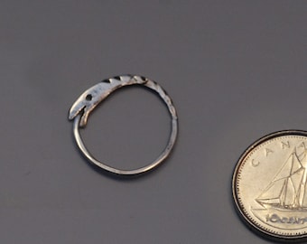 Single Ouroboros Earring, Sterling Silver Snake Earring, Small Silver Hoop, Single Hoop Earing, Men's Earring Man Earing Unisex Male Earring