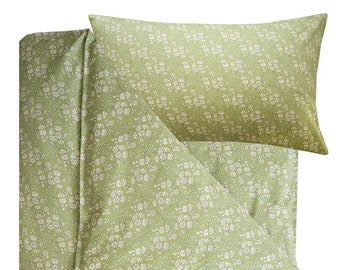 Bedding made with Liberty Fabric Capel Pistachio