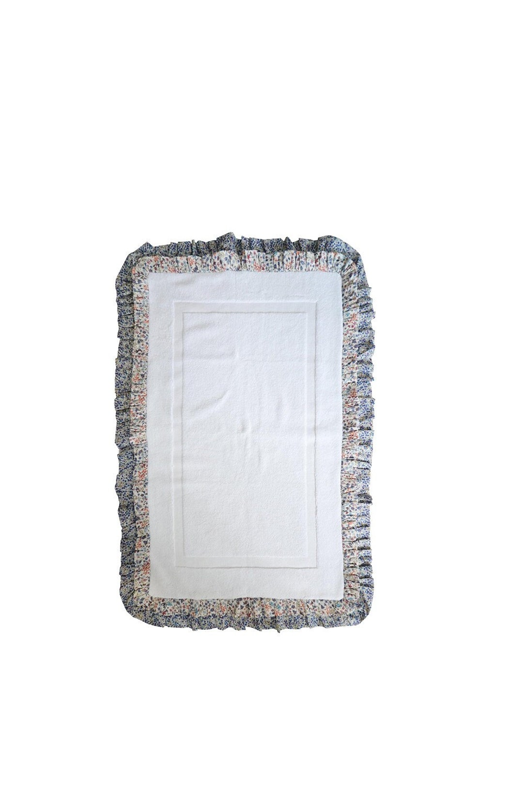 Hard Base Ruffle Mat Ruffle Edge Bath Mat Made With Liberty Fabric Donna Leigh & Wiltshire ...