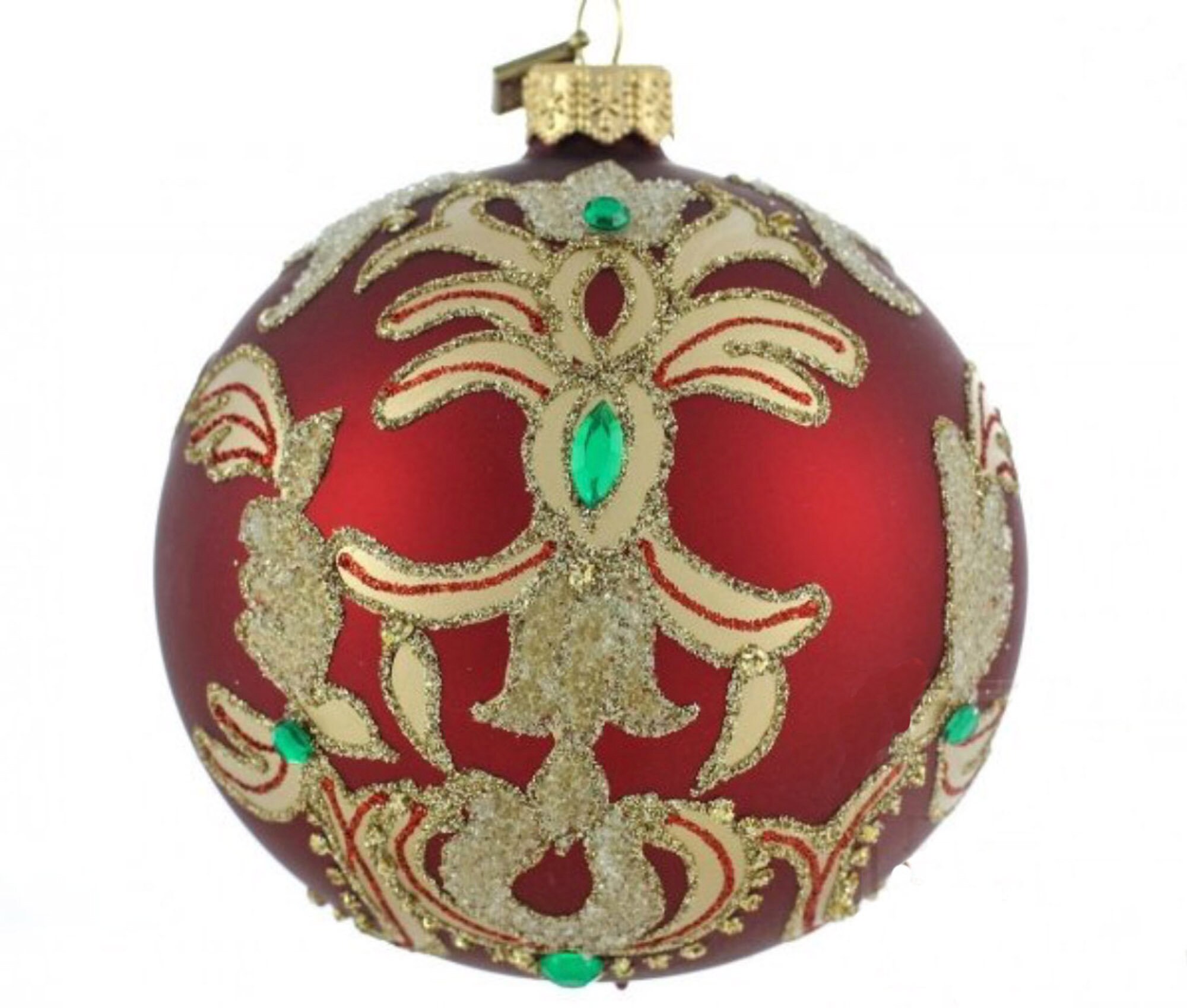 Traditional Blown Glass Ornament Handmade Glass Ball Christmas Ornament