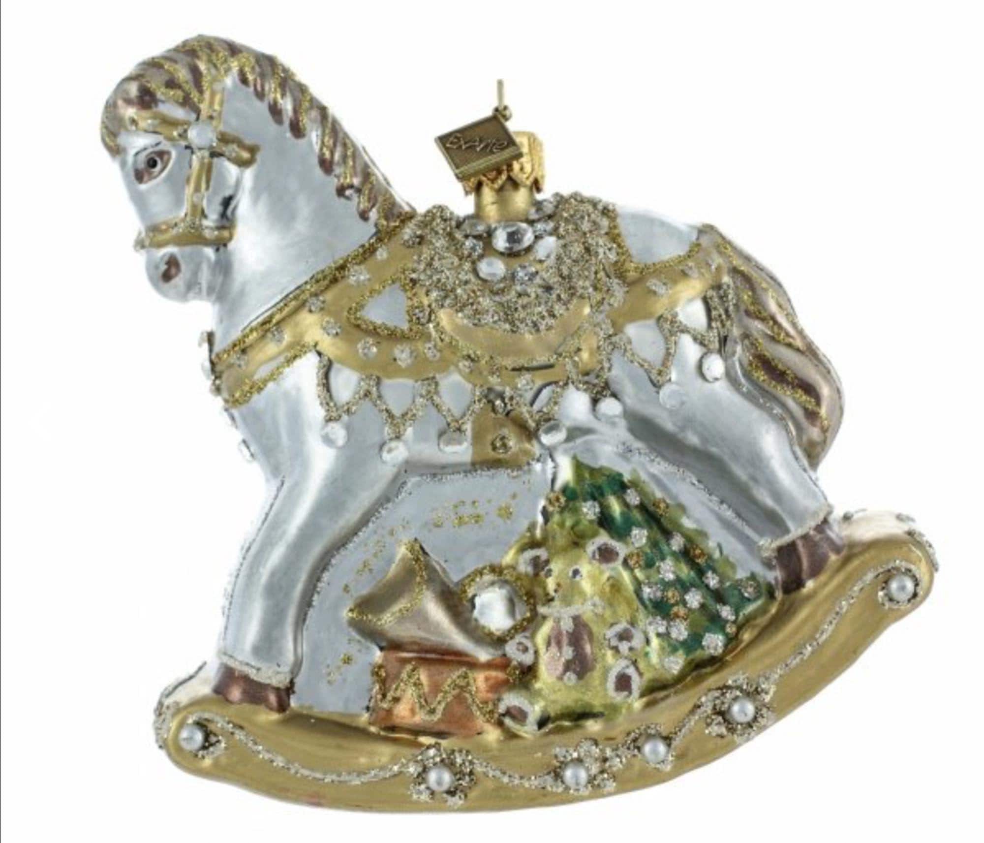 Handmade Blown Glass Rocking Horse Christmas Ornament-Made in Poland-The Nutcracker Ballet Rocking Horse Ornament-Rocking Hobby Horse Bauble
