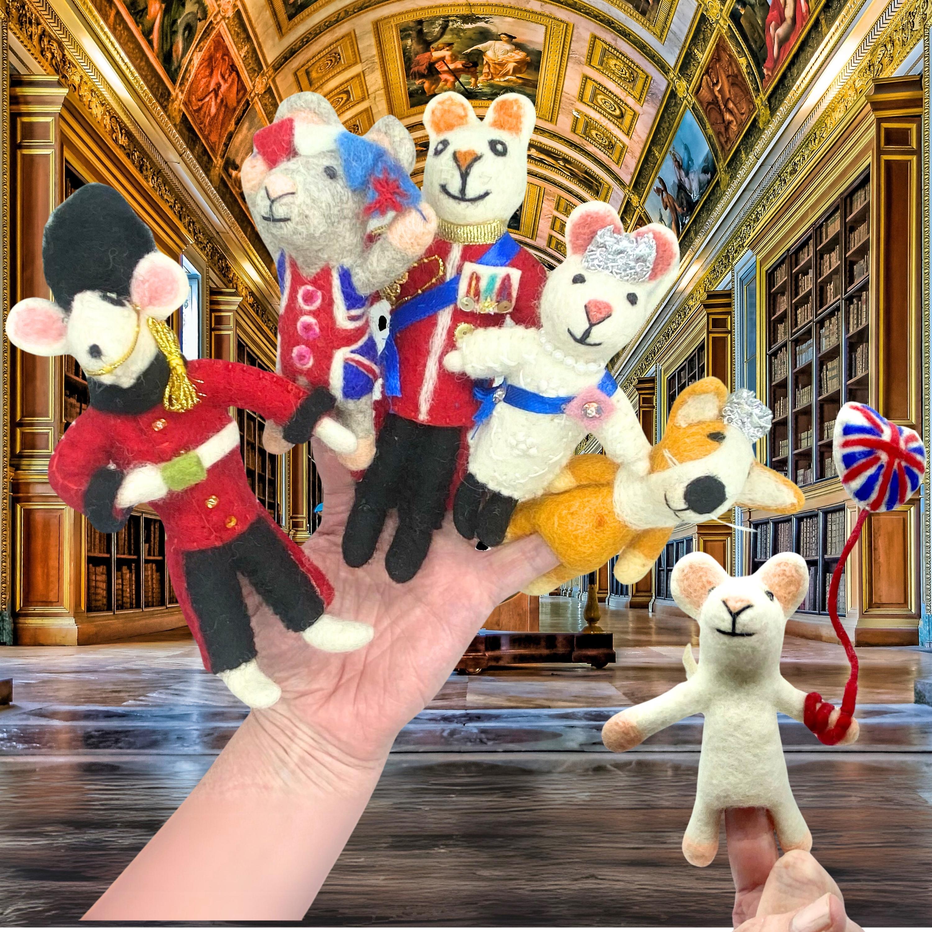 Handmade Royalty Mice Finger Puppets–6 Piece Felt Finger Puppet Set for Storytelling & Play-Handmade Toy for Imaginative and  Pretend Play