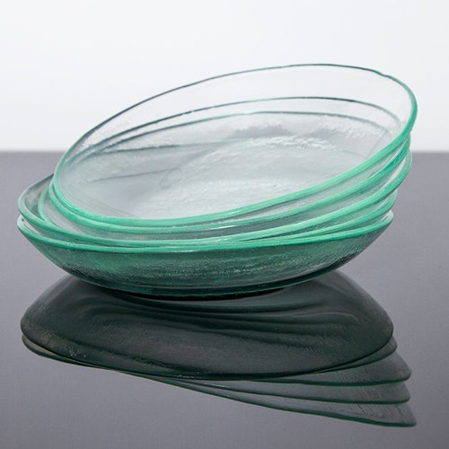 Set of 8 Clear Glass Plates Recycled Glass Plates Zero Waste Etsy