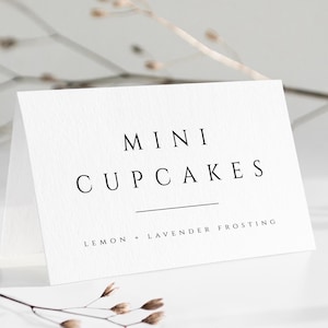 Minimalist Buffet Card Template, Buffet Cards, Modern Wedding Buffet Cards, Food Labels, Wedding Buffet, Food Table Signs, Fully Editable