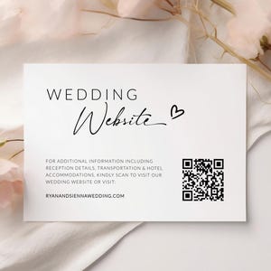 QR Code Wedding Website Card, RSVP Online, Wedding Website Insert, Modern Wedding Website Card, Wedding Invitation Insert