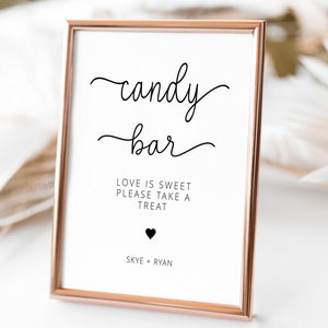 Candy Bar Sign Template | Love Is Sweet Take a Treat | Candy Station | Dessert Table Sign | Baby Shower Sign | LMD-SO2880
