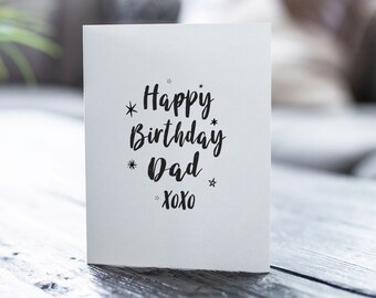 Happy Birthday Dad Card, Dad Birthday Card, Birthday Card For Him, Simple, Plain Birthday Card