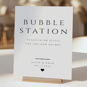 Bubble Station Wedding Sign Template, Bubble Send Off Sign, Ceremony Send Off Sign, DIY Printable Wedding Sign