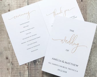 wedding church programs etsy