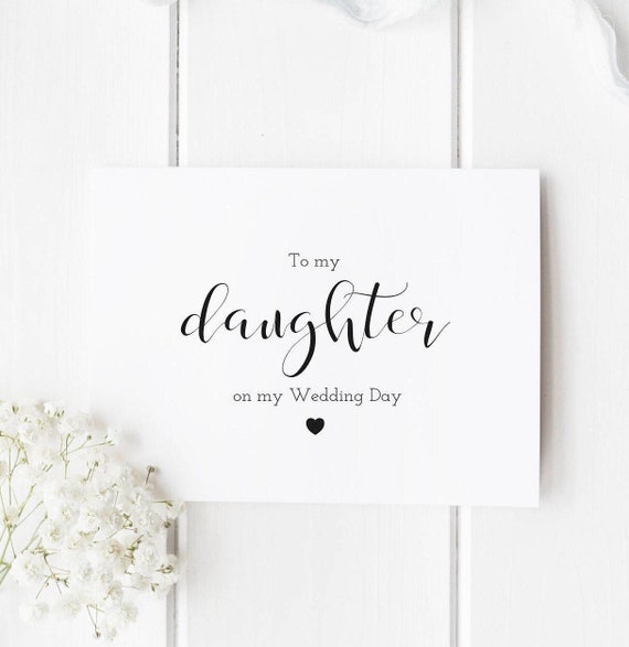 Daughter on her Wedding Day Card Daughter On Your Wedding Day Card Daughter Card