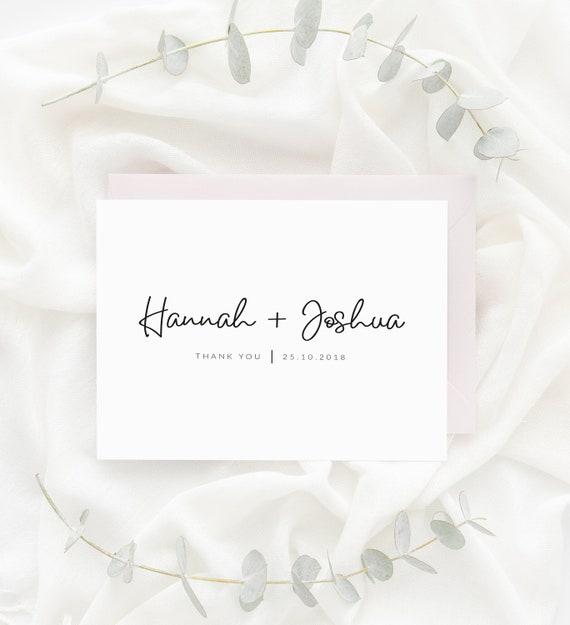 Personalised Wedding Thank You Cards Wedding Thank You Note Etsy