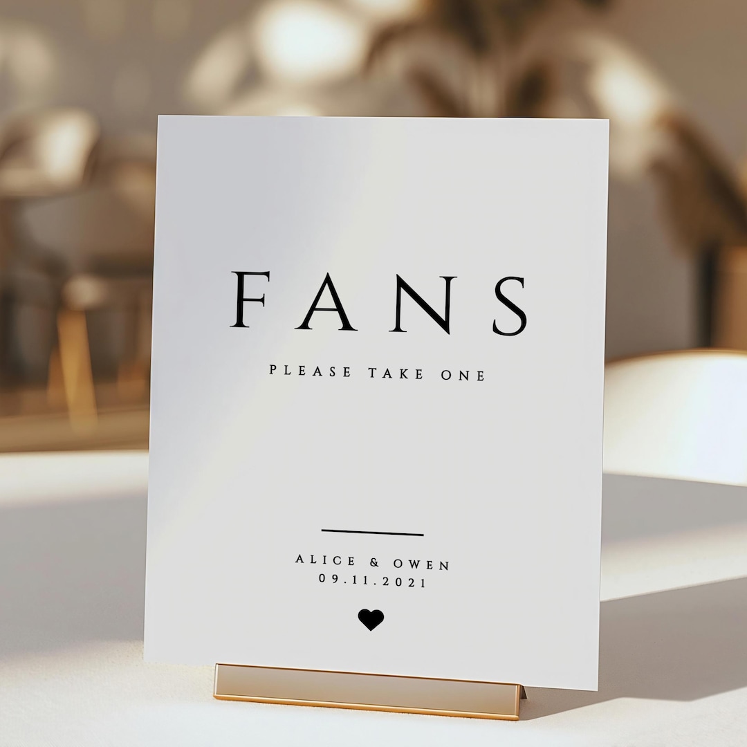 Fans Wedding Sign Template, Please Take One Sign, Summer Wedding Decor ...